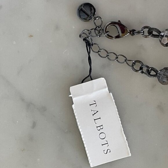 TALBOTS Smoky Gray Silver Beaded 19" Necklace - Picture 12 of 15